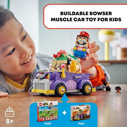 LEGO Super Mario Bowser’s Muscle Car Expansion Set, Collectible Bowser Toy for Kids, Gift for Boys, Girls and Gamers Ages 8 and Up, 71431 - 1