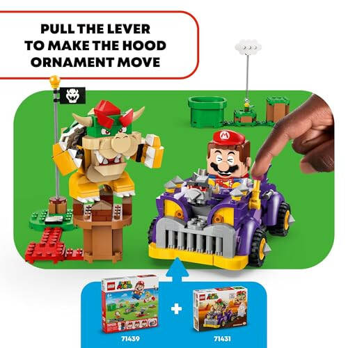 LEGO Super Mario Bowser’s Muscle Car Expansion Set, Collectible Bowser Toy for Kids, Gift for Boys, Girls and Gamers Ages 8 and Up, 71431 - 2