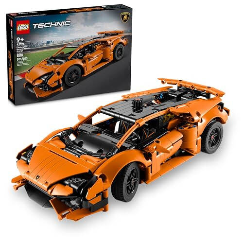 LEGO Technic Lamborghini Huracán Tecnica Orange Advanced Building Toy, Lamborghini Car Toy for Kids Room Décor, Model Car Vehicle Set for Boys and Girls Ages 9 and Up, 42196 - 1