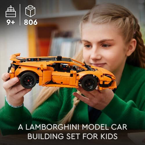 LEGO Technic Lamborghini Huracán Tecnica Orange Advanced Building Toy, Lamborghini Car Toy for Kids Room Décor, Model Car Vehicle Set for Boys and Girls Ages 9 and Up, 42196 - 2