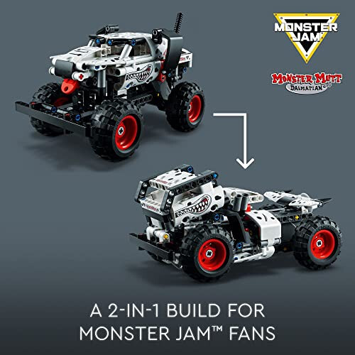 LEGO Technic Monster Jam Monster Mutt Dalmaçyalı, 2'si 1 Arada Çekip Bırak Yarış Oyuncakları, Doğum Günü Hediye Fikirleri, Kendin Yap Yapı Oyuncağı, Çocuklar İçin Canavar Kamyon Oyuncağı, 7 Yaş ve Üzeri Erkek ve Kız Çocukları İçin, 42150 - 2