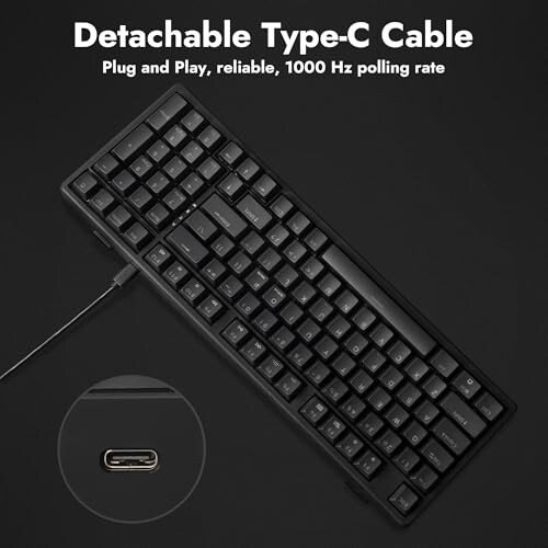 LEMOKEY X5 %96 Kablolu Oyun LED Arka Aydınlatmalı QMK/Launcher Mekanik Klavye Windows/Linux İçin, Özelleştirilebilir Klavye, Çift Enjeksiyonlu Tuş Kapakları, Mekanik Kırmızı Anahtar, Hem Oyun Hem de İş İçin Mükemmel - 6