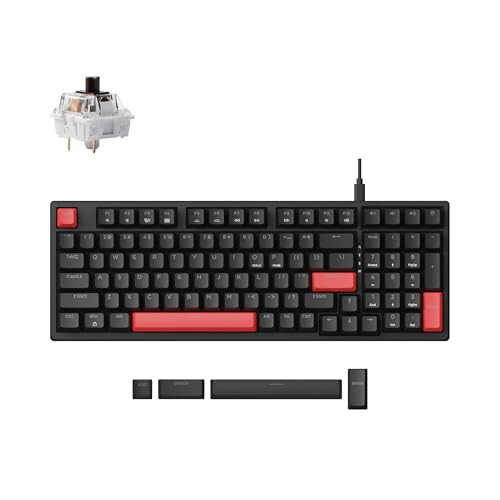 LEMOKEY X5 96% Wired Gaming LED Backlit QMK/Launcher Mechanical Keyboard for Windows/Linux, Customize Keyboard, Double-Shot Keycaps, Mechanical Brown Switch, Perfect for Both Gaming and Work - 1