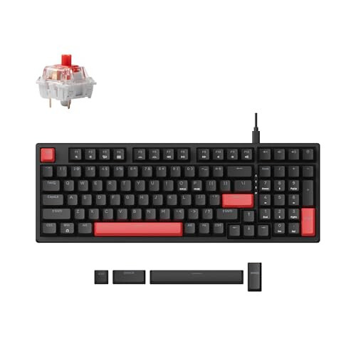 LEMOKEY X5 96% Wired Gaming LED Backlit QMK/Launcher Mechanical Keyboard for Windows/Linux, Customize Keyboard, Double-Shot Keycaps, Mechanical Red Switch, Perfect for Both Gaming and Work - 1