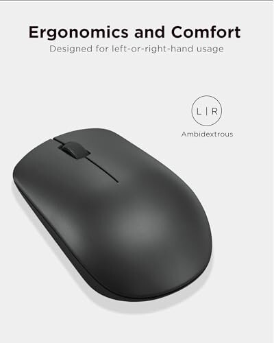 Lenovo 530 Wireless Mouse – Full Size Computer Mouse for PC, Laptop, Windows Computer - 2.4 GHz Nano USB Receiver - Ambidextrous Design - 12 Months Battery Life – Cordless - 4