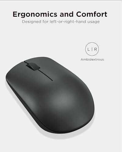 Lenovo 530 Wireless Mouse – Full Size Computer Mouse for PC, Laptop, Windows Computer - 2.4 GHz Nano USB Receiver - Ambidextrous Design - 12 Months Battery Life – Cordless - 4