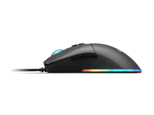 Lenovo M210 RGB Simli O'yin Sichqonchasi Kompyuter, Noutbuk, Windows va Chrome OS bilan mos keladi - 3 Zonali RGB, 8000 DPI Sozlanishi Sensor, 7 Dasturlash mumkin bo'lgan Tugmalar – O'yinchi Uchun Kaft Tutqich Sichqonchasi (Qora) - 3