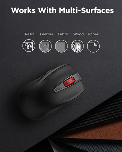 Lenovo USB-C Rechargeable Silent Mouse (WL500) - Silent Buttons, USB-C Rechargeable, Ambidextrous Grip, Adjustable DPI - Plug-and-Play 2.4G Receiver Computer Mouse (Black) - 4