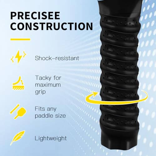 Лента для рукоятки Hoqque с антискользящим покрытием для ракетки для пикльбола, тенниса, бадминтона, дышащая, быстросохнущая - 4