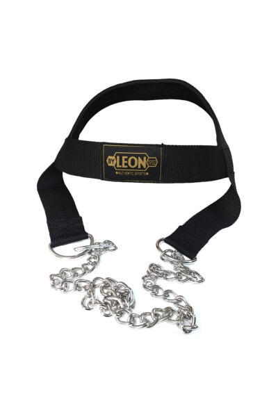 Leon Classic Exercise Weight Training Fitness Head Neck Strap Black Yellow - 3