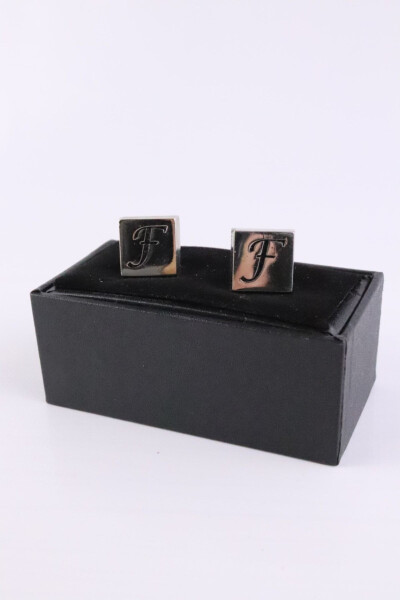 Letter F Silver Cufflinks - 3