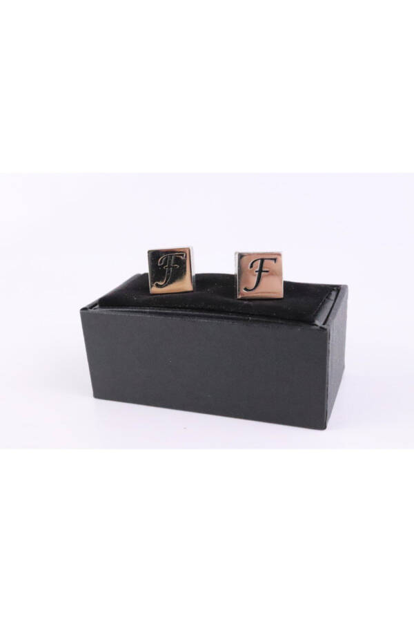 Letter F Silver Cufflinks - 4