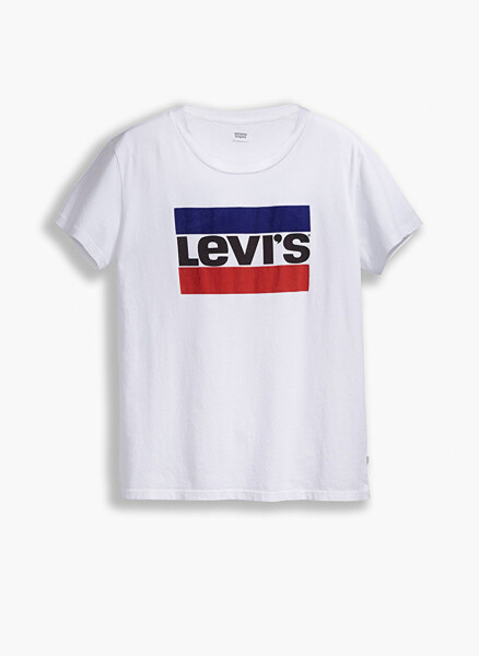 Levis 17369-1313 Bisiklet Yaka Kısa Kol Baskılı Beyaz Kadın T-Shirt - 4