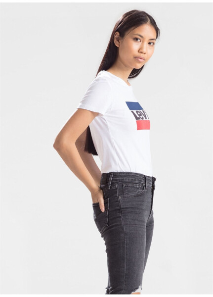 Levi's 17369-1313 Crew Neck Short Sleeve Printed White Women's T-Shirt - 6