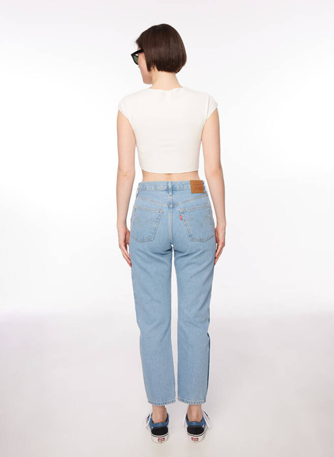 Levis 501 Crop Açık Mavi Yüksek Bel Kadın Denim Pantolon NEVER FADE - 5