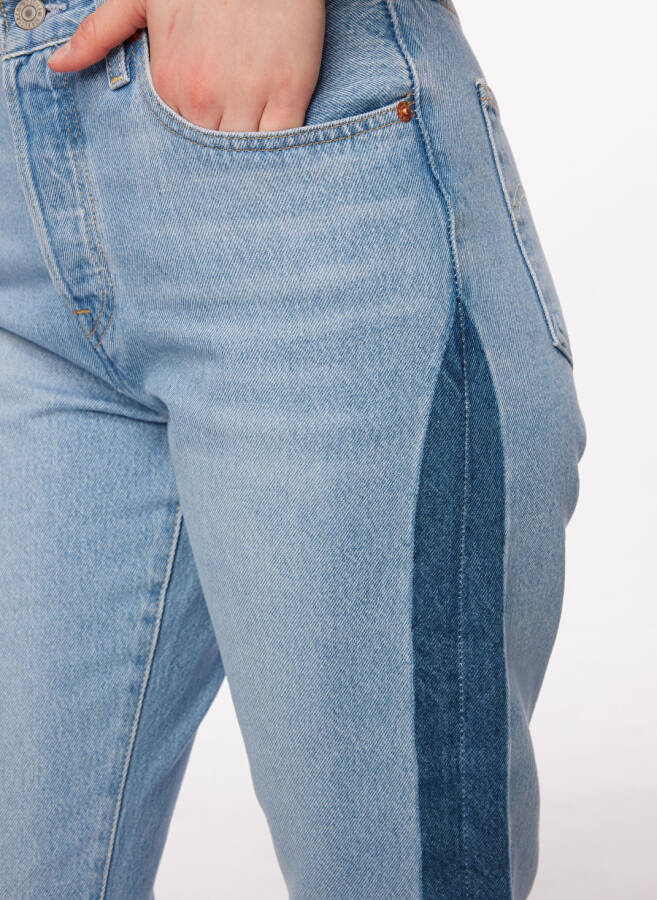 Levi's 501 Crop Light Blue High Waist Women's Denim Jeans NEVER FADE - 4