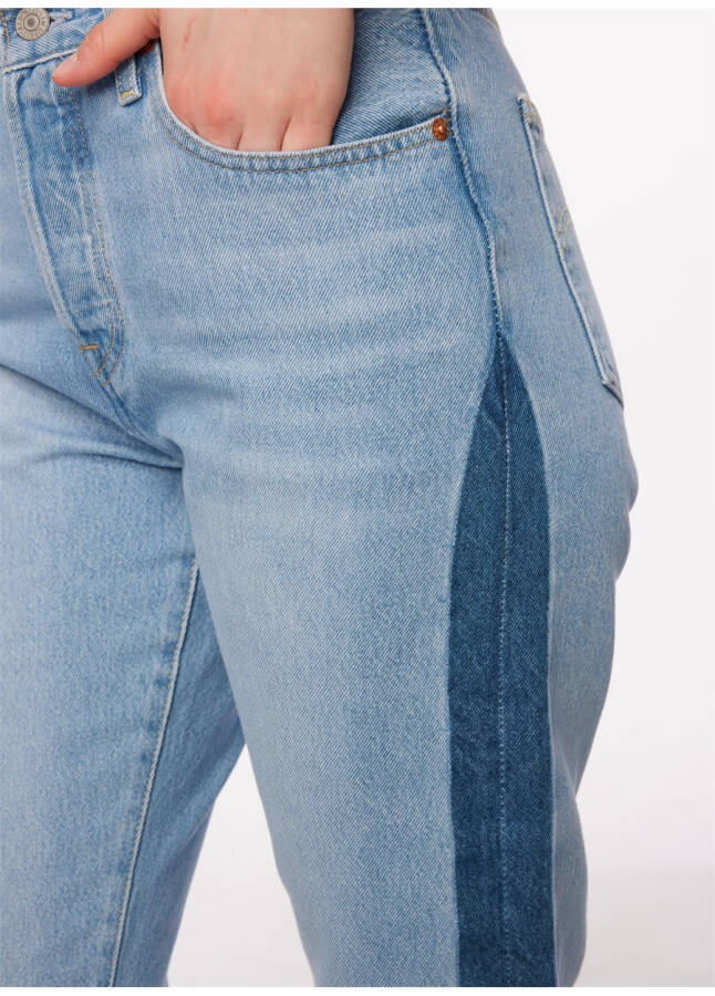 Levi's 501 Crop Light Blue High Waist Women's Denim Jeans NEVER FADE - 14