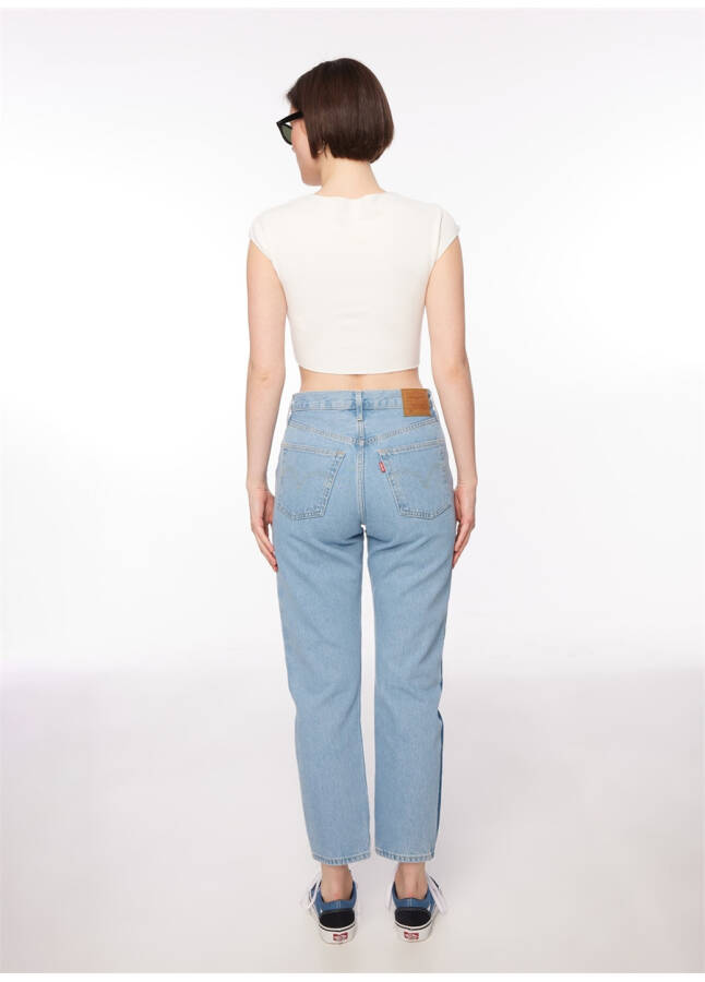 Levi's 501 Crop Light Blue High Waist Women's Denim Jeans NEVER FADE - 15