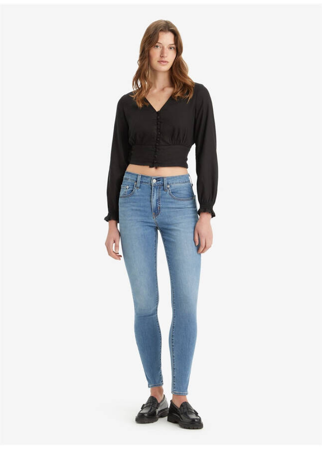 Levi's 721 Skinny Fit ochq oq rangli yuqori belli ayollar uchun jinsi shimlar - 15