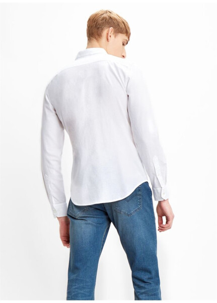 Levis 86625-0002 Ls Battery Shirt Slim Beyaz Erkek Gömlek - 7