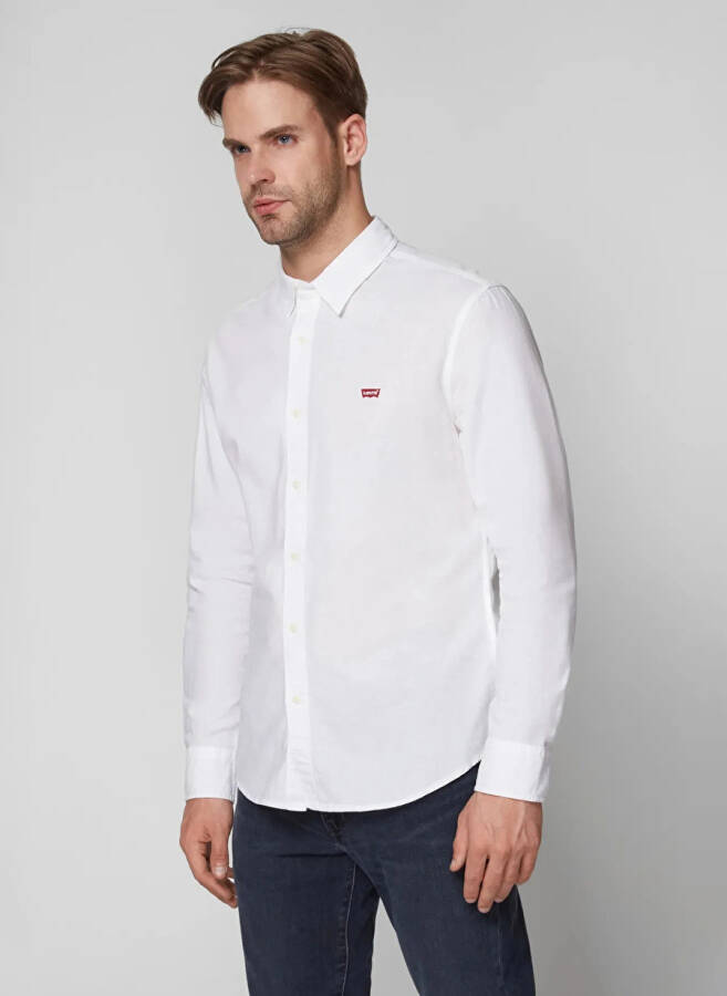 Levi's 86625-0002 Ls Battery Shirt Slim Oq Erkaklar Ko'ylak - 2