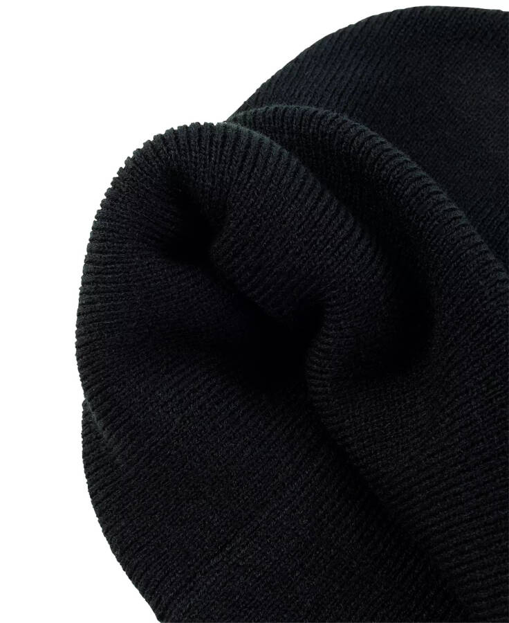 Levi's All Season Comfy Leather Logo Patch Hero Beanie Black - 3