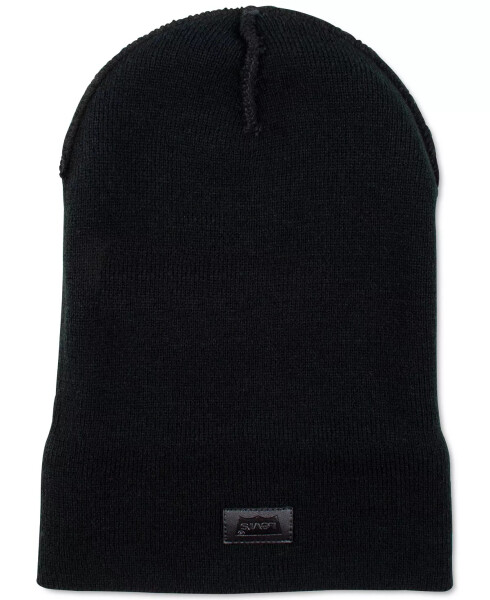 Levi's All Season Comfy Leather Logo Patch Hero Beanie Black - 4