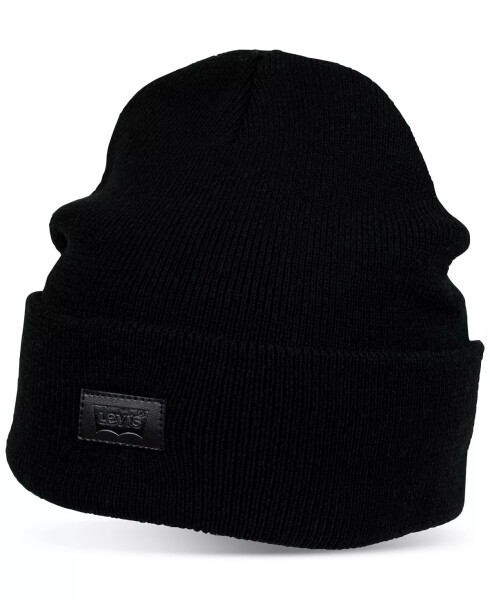 Levi's All Season Comfy Leather Logo Patch Hero Beanie Black - 5