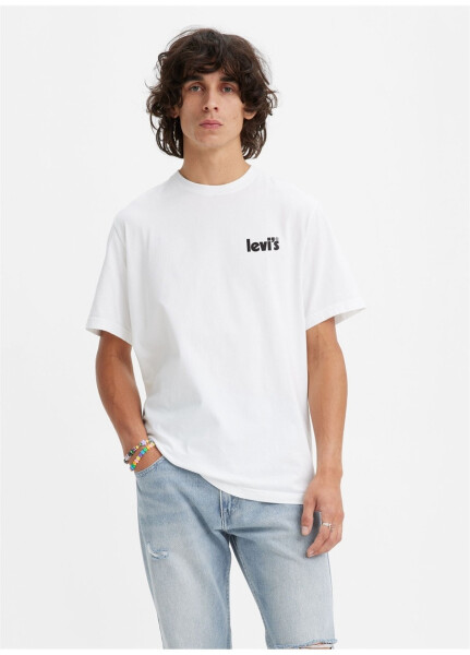 Levis Bisiklet Yaka Baskılı Beyaz Erkek T-Shirt LSE_SS RELAXED FIT TEE CORE POSTER - 25