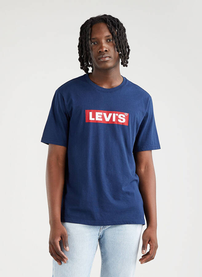 Levi's Crew Neck Blue Men's T-Shirt LSE SS RELAXED FIT TEE SSNL BOXTAB2 - 2