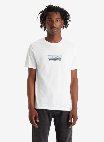 Levis Crew Neck Printed White Men's T-Shirt - 1