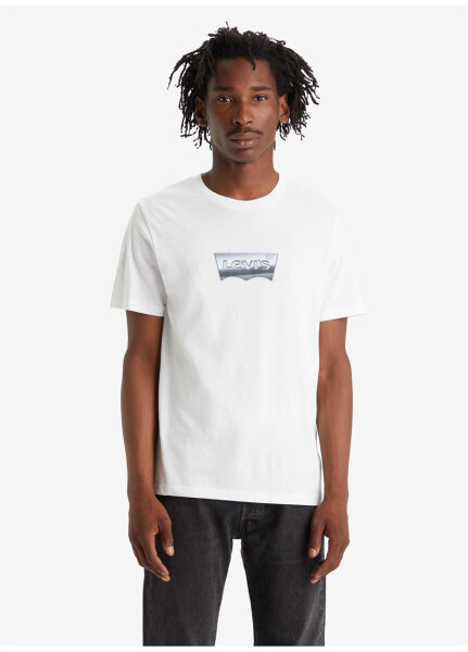 Levis Crew Neck Printed White Men's T-Shirt - 3