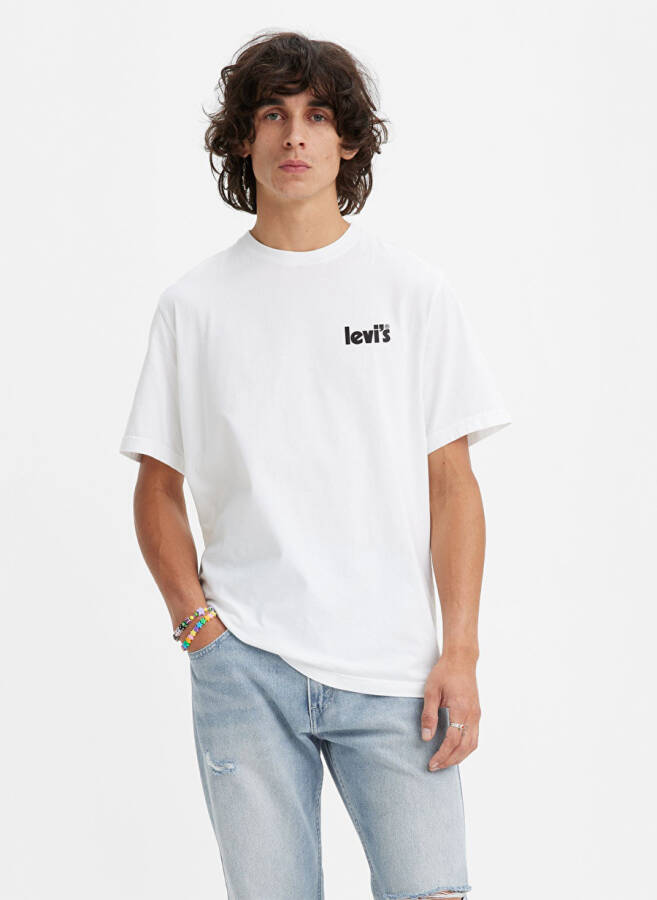 Levis Crew Neck Printed White Men's T-Shirt LSE_SS RELAXED FIT TEE CORE POSTER - 1