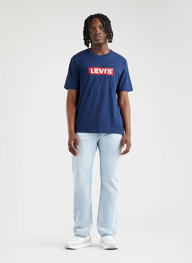 Levi's Dumaloq Yoqasi Moviy Erkaklar T-Shirt LSE SS RELAXED FIT TEE SSNL BOXTAB2 - 1