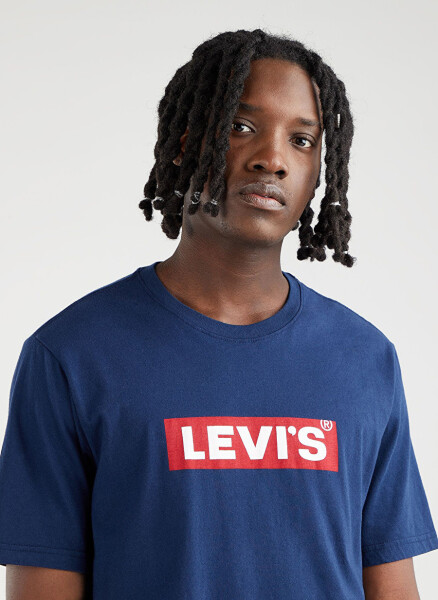 Levi's Dumaloq Yoqasi Moviy Erkaklar T-Shirt LSE SS RELAXED FIT TEE SSNL BOXTAB2 - 3