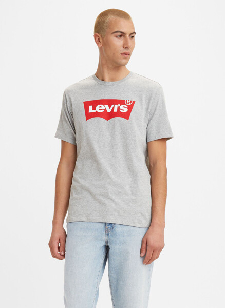 Levi's Erkaklar uchun kulrang krujka bo'yinli futbolkasi - 1