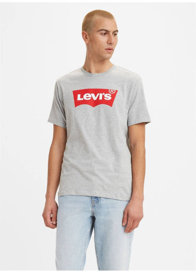 Levi's Erkaklar uchun kulrang krujka bo'yinli futbolkasi - 4