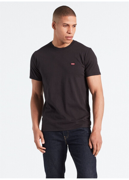 Levis Erkek Siyah Bisiklet Yaka T-Shirt - 6