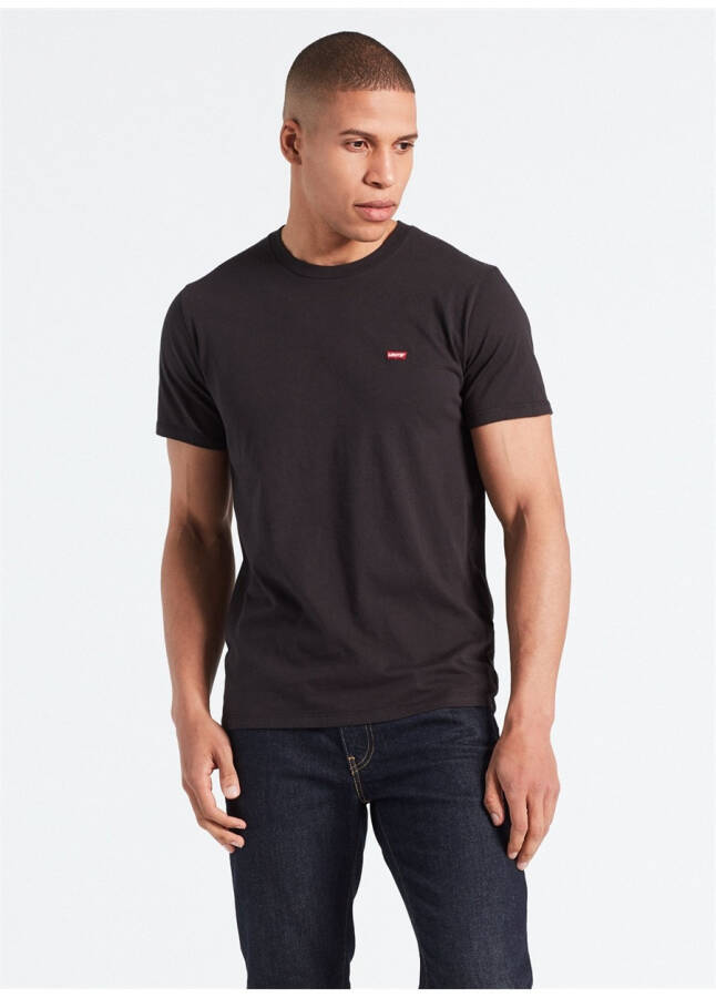 Levis Erkek Siyah Bisiklet Yaka T-Shirt - 7