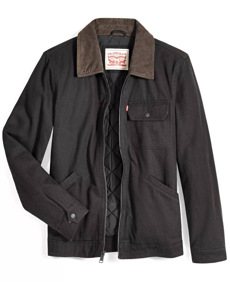 Levi’s® Men's Cotton Canvas Zip-Front Utility Jacket Black - 3