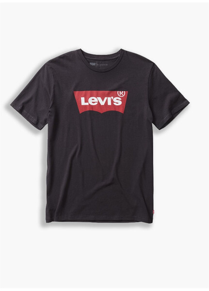 Levis Siyah Bisiklet Yaka Baskılı Erkek T-Shirt - 6