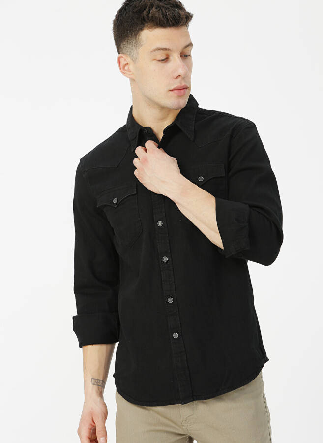 Levis Slim Fit Plain Black Men's Shirt 85744-0002 BARSTOW WESTERN STANDARD - 11