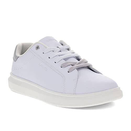 Levi's Womens Ellis Synthetic Leather Casual Lowtop Sneaker Shoe, White/Grey, 10 M - 1