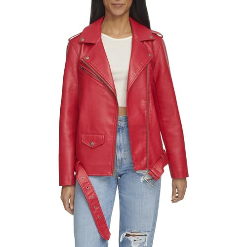 Levi's Women's Oversized Faux Leather Belted Motorcycle Jacket (Standard & Plus Sizes) - 1