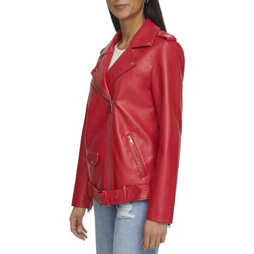 Levi's Women's Oversized Faux Leather Belted Motorcycle Jacket (Standard & Plus Sizes) - 7