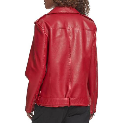 Levi's Women's Oversized Faux Leather Belted Motorcycle Jacket (Standard & Plus Sizes) - 4