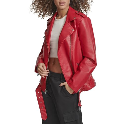 Levi's Women's Oversized Faux Leather Belted Motorcycle Jacket (Standard & Plus Sizes) - 5