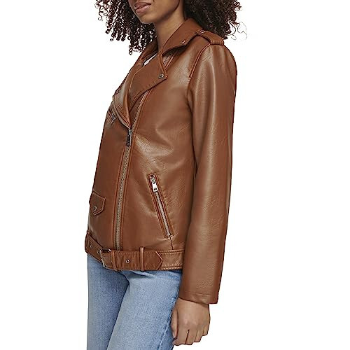 Levi's Women's Oversized Faux Leather Belted Motorcycle Jacket (Standard & Plus Sizes) - 3