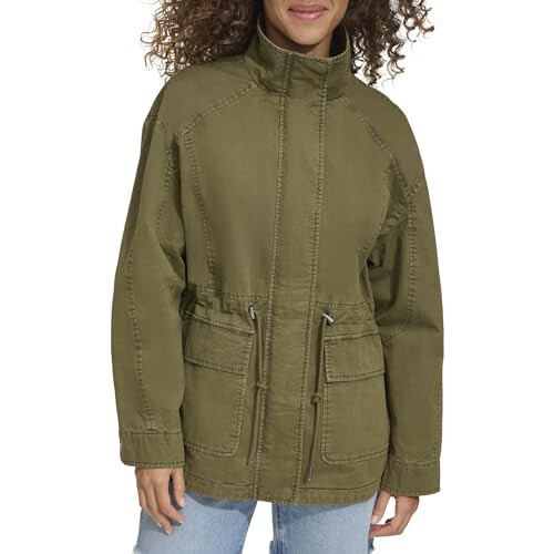 Levi's Women's Stand Collar Cotton Military Jacket - 2