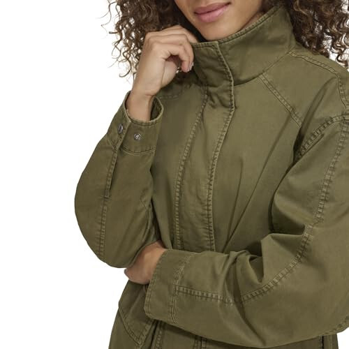 Levi's Women's Stand Collar Cotton Military Jacket - 4